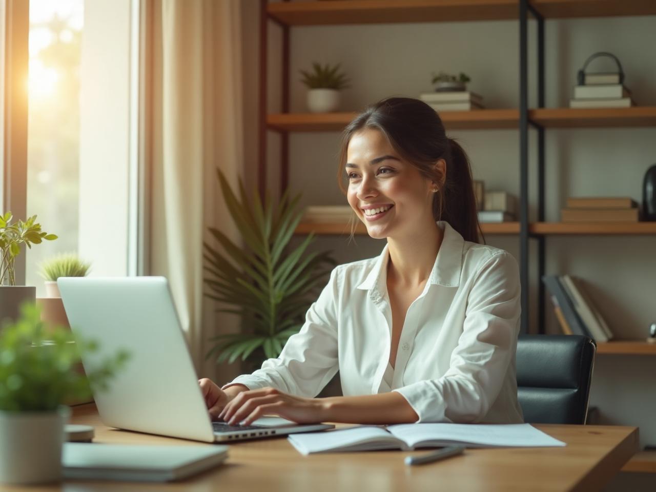 Profesional de psicología trabajando desde casa