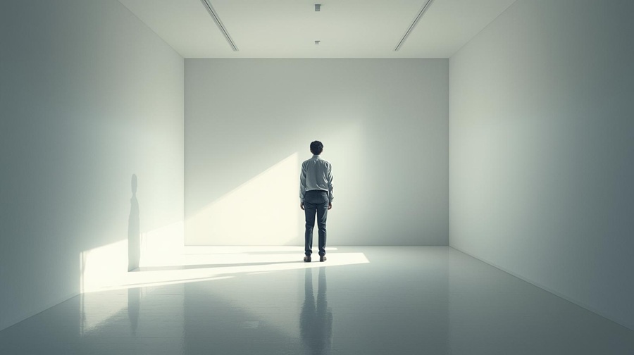 Persona con síndrome del impostor cuestionando su competencia profesional
